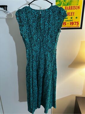 Blue Rain Teal Leopard-Print Midi Dress